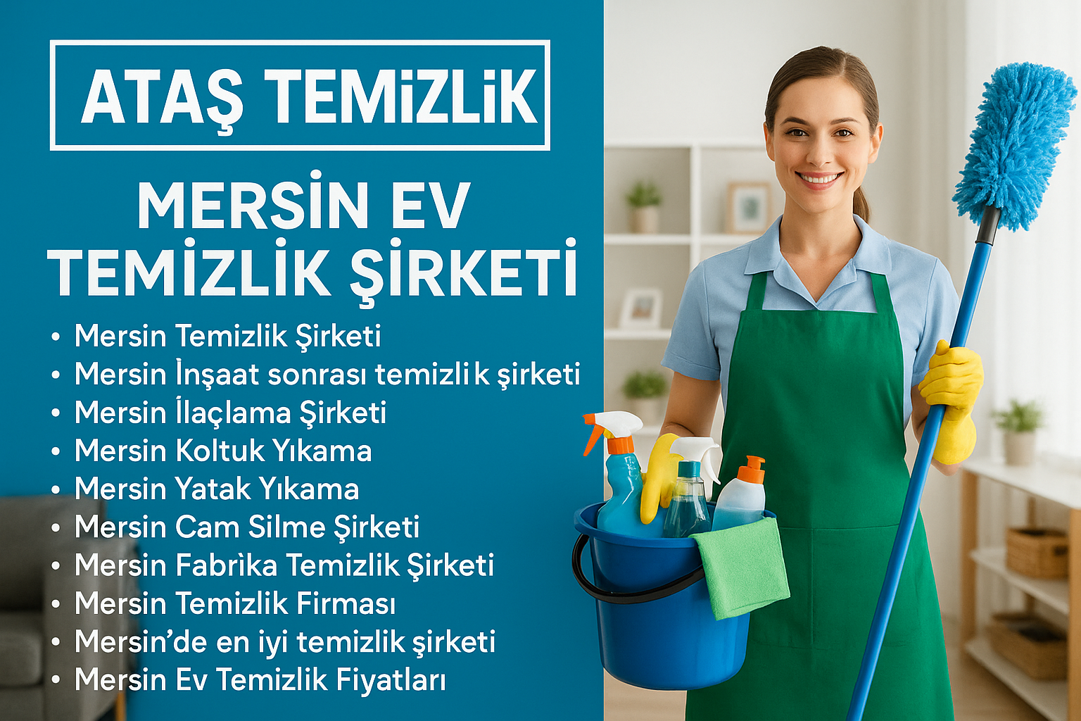Mersin’de hizmet veren Ataş Temizlik şirketine ait temizlik görevlisi ve hizmet listesi